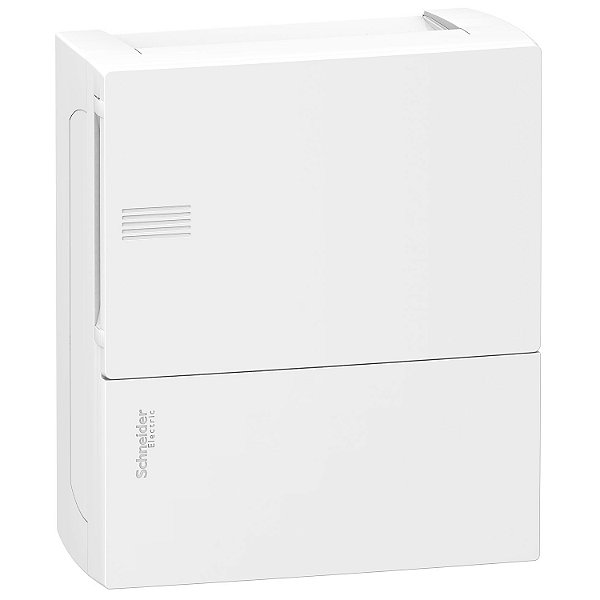 Quadro De Distribuicao Mini Pragma Sobrepor 1 Fila 8 Modulos Porta Opaca MIP10108 SCHNEIDER