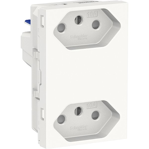 Modulo Tomada Duplex Br 2P+T 10A 250V Borne Automat Com Protecao Antibact 3M Br S70325124 SCHNEIDER