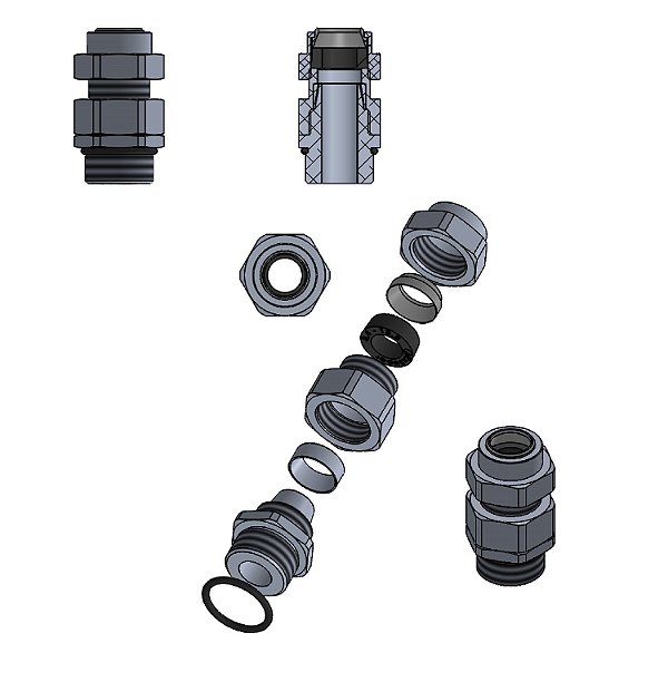 Prensa Cabo Tc Bsp 1" P/ Range 20,3-27,5Mm Aço Inox 316