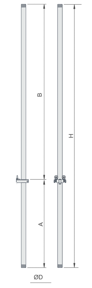 Poste Articulavel 3,0m Segmento 1,2m e 1,8m Aco Carbono Galvanizado a Fogo com Base Lateral e Suporte para Luminaria Publica 930100207 Technomast