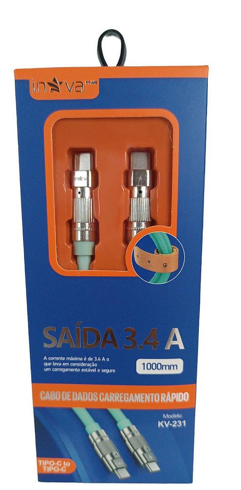 KV-231 CABO TIPO C PARA TIPO C 3.4A 1M INIVA PRIME