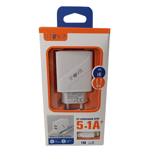 CAR-3250A CARREGADOR PARA IPHONE 5.1A INOVA