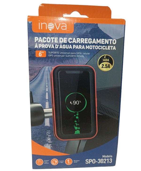 SPO-30213 SUPORTE COM CARREGADOR PARA MOTOCICLETA