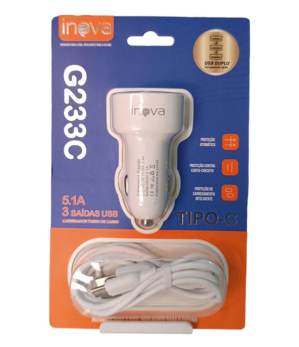 G233C CARREGADOR VEICULAR TPO C 5.1A INOVA