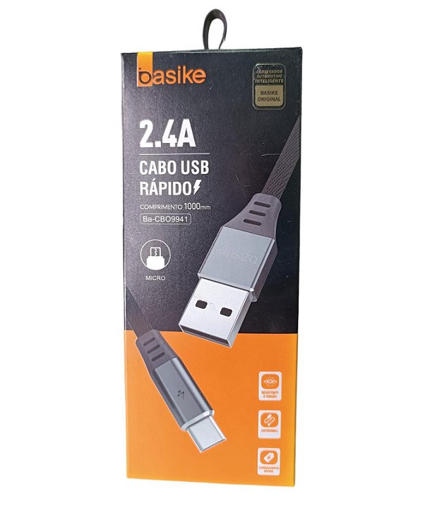 BA-CBO9941 CABO MICRO USB 2.4A 1M BASIKE