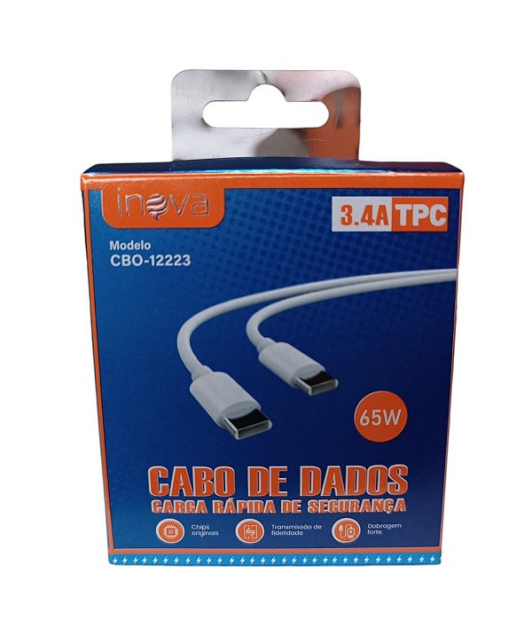 CBO-12223 CABO TIPO C PARA TIPO C 3.4A 1M INOVA
