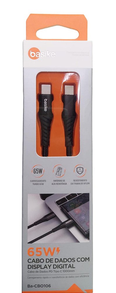 BA-CBO106 CABO USB-C TIPO C 65W BASIKE