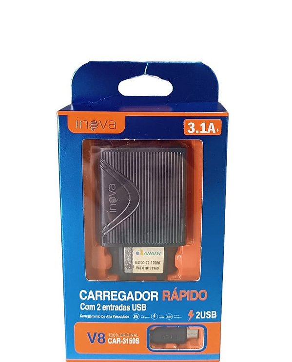 CAR-3159S CARREGADOR USB V8 3.1A INOVA