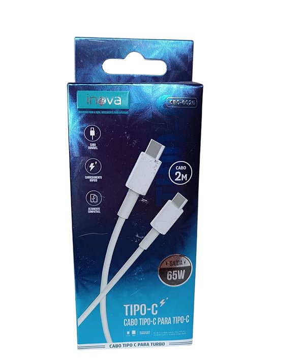 CBO-6026 CABO TIPO C PARA TIPO C 65W 2M INOVA