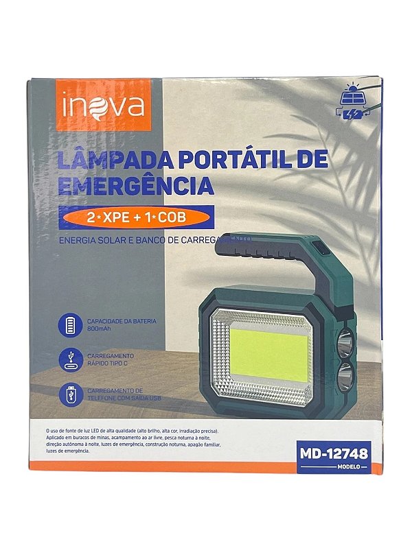 MD-12748 LUMINÁRIA SOLAR PORTÁTIL INOVA