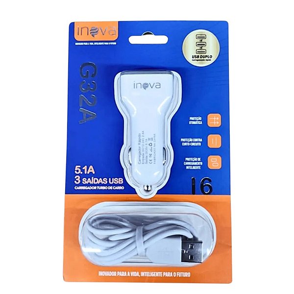 G32A CARREGADOR AUTOMOTIVO PARA IPHONE INOVA