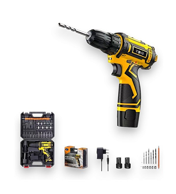 SCR-12912 FURADEIRA E PARAFUSADEIRA ELÉTRICA 24 PEÇAS 12V INOVA