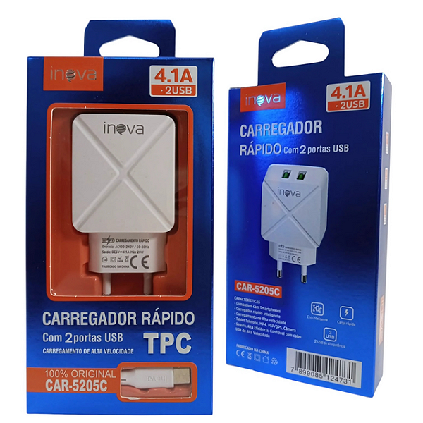 CAR-5205C CARREGADOR TIPO C 4.1A INOVA