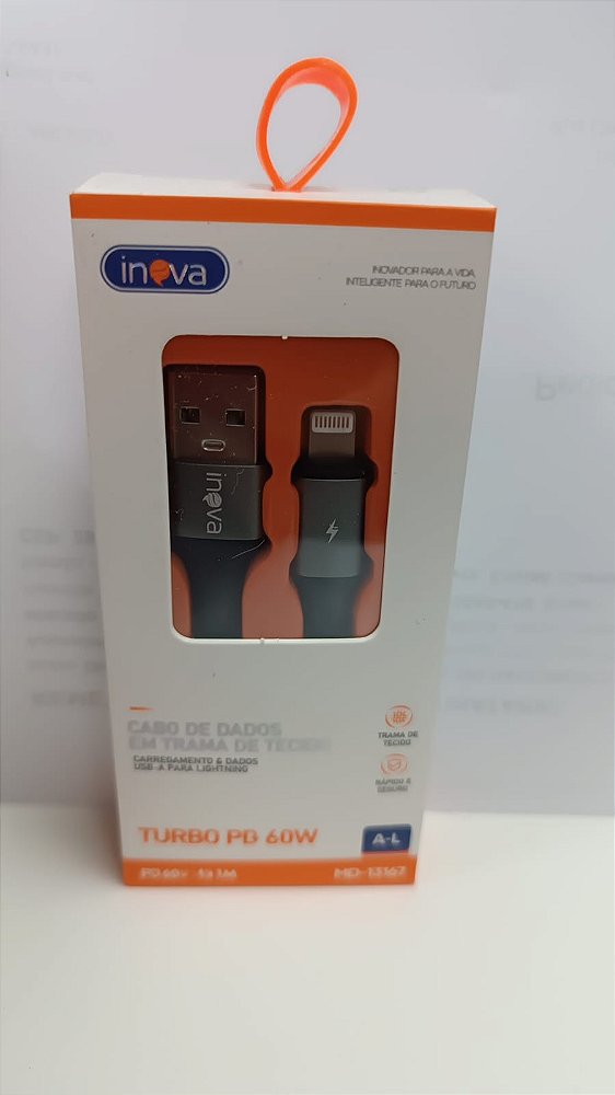 MD-13167 CABO USB PARA IPHONE 60W 1M INOVA