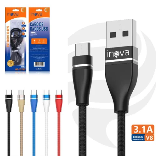 MD-12787 CABO USB V8 3.1A 1M INOVA