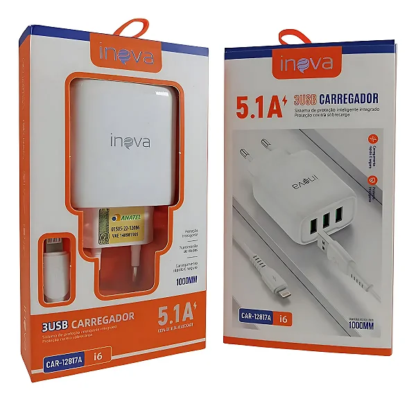 CAR-12817A CARREGADOR IPHONE 5.1A INOVA