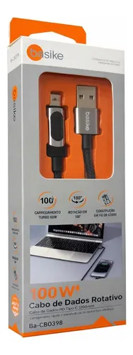 BA-CBO398 CABO USB PARA TIPO C 100W 1200MM BASIKE