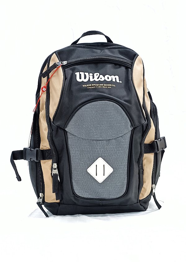Mochila Wilson Porta Notebook 30 Litros Preta Bege Poliester 65011077 BL