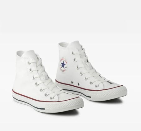 Tênis Converse All Star Chuck Taylor Cano Alto Branco Marinho CT00040001