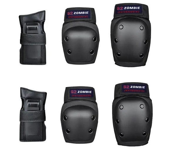 Kit Proteção Zombie Skate Joelheira, Cotoveleira, Munhequiera