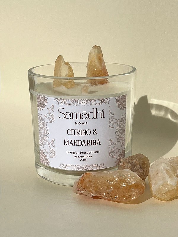 Vela Aromática Citrino e Mandarina - Energia