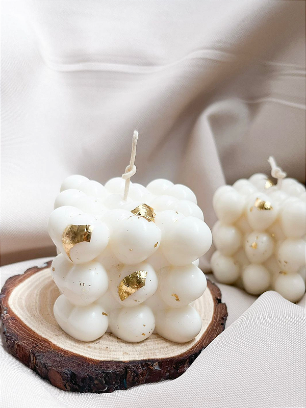 Vela Bubble Coração Dourado