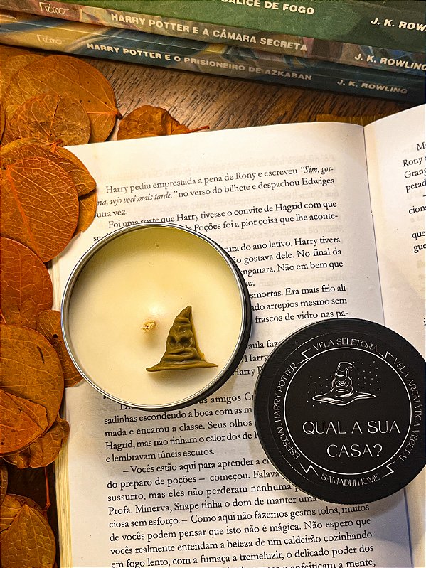 VELA AROMÁTICA SELETORA - VELA CHAPÉU SELETOR HARRY POTTER