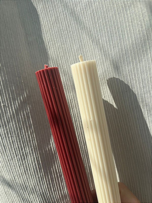 Dupla Vela Castiçal Canelada