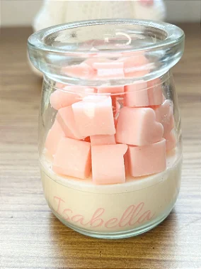 Kit 5 velas aromáticas corações - Personalizada