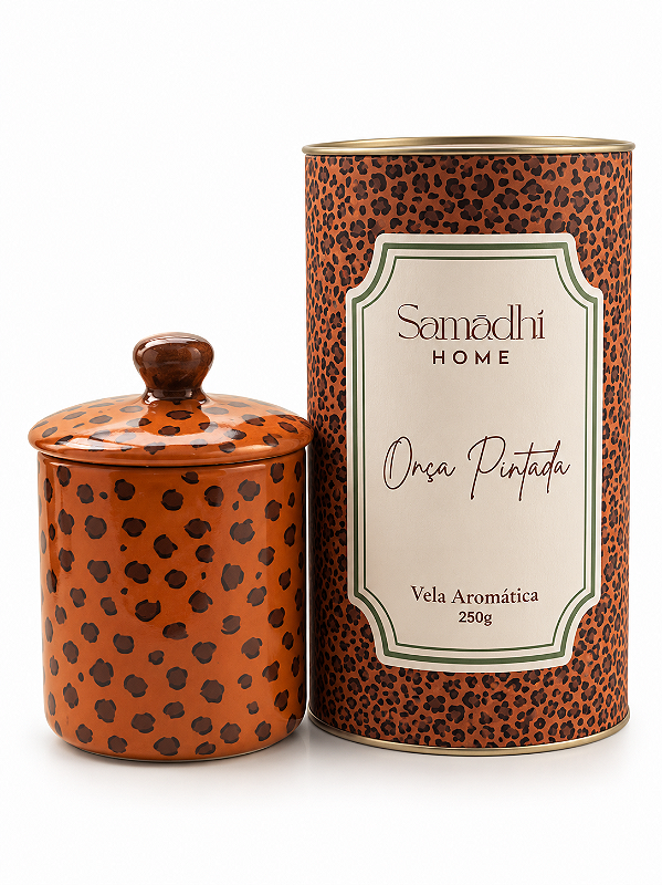 Vela Aromática na Porcelana - Onça Pintada