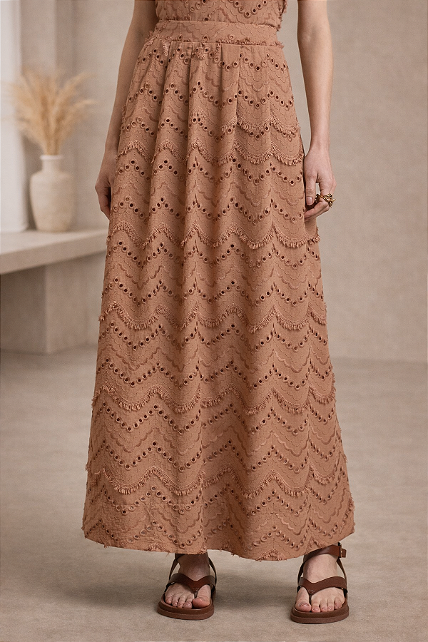 Saia Longa Malva Marrom PP