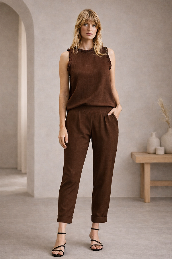 Calça Linho Allegra Marrom