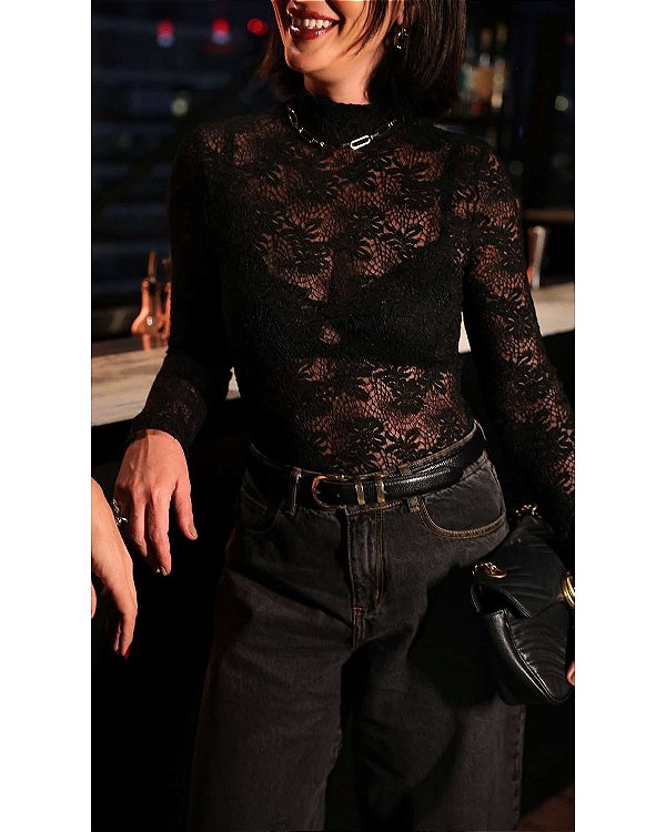 Blusa Renda Preta