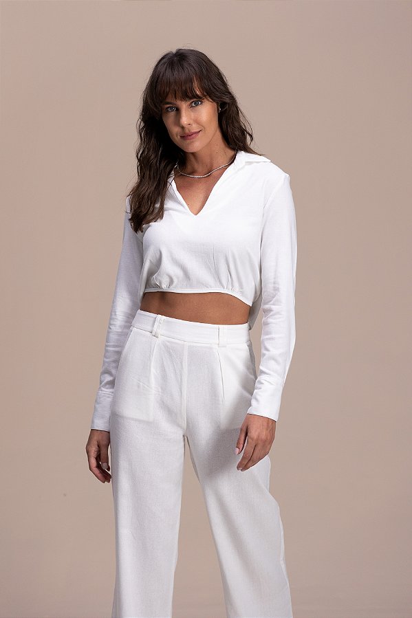 Camisa Cropped Camélia Off