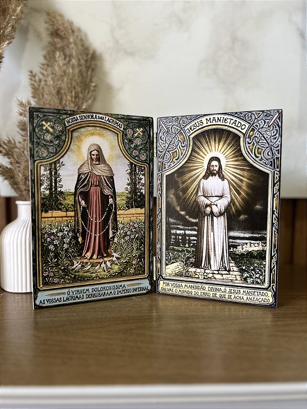 Díptico- Nossa Senhora das Lágrimas e Jesus Manietado