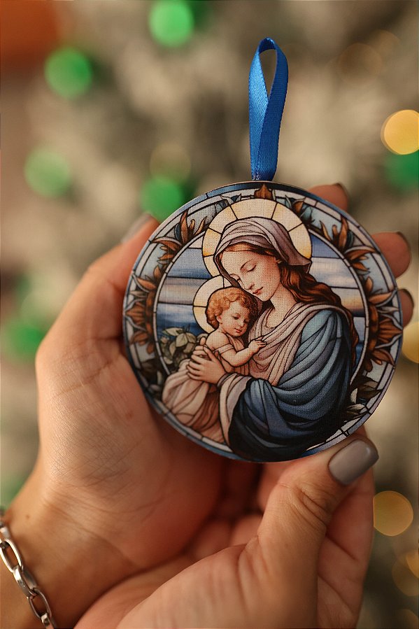 Pingentes Natalino - Nossa Senhora com Menino Jesus no colo