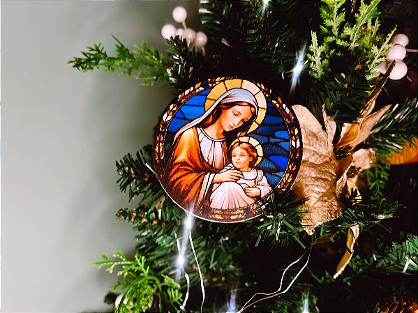 Pingentes Natalino - Nossa Senhora e o Menino Jesus