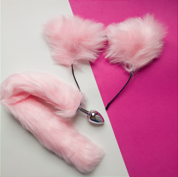 KIT PLUG RABO DE RAPOSA E TIARA