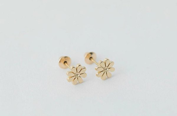 Brinco Margarida com Pino Rosca