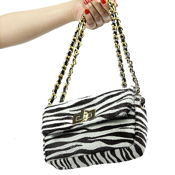 Bolsa Magda Animal Print em couro legitimo