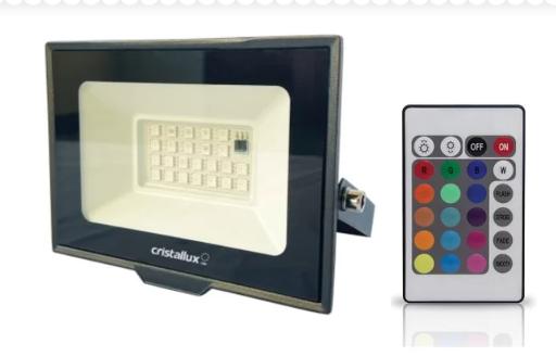 REFLETOR LED SLIM 100W RGB IP66 9000LM CRISTALLUX