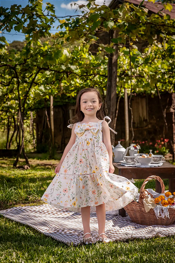 Vestido Floral com Alça Ajustável