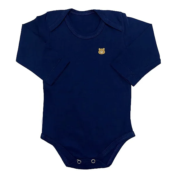 Body Manga Longa Azul Marinho