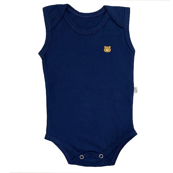Body de Bebê Regata Azul Marinho Liso