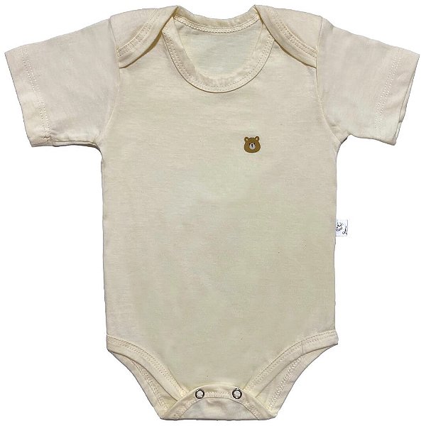 Body de Bebê Manga Curta Marfim