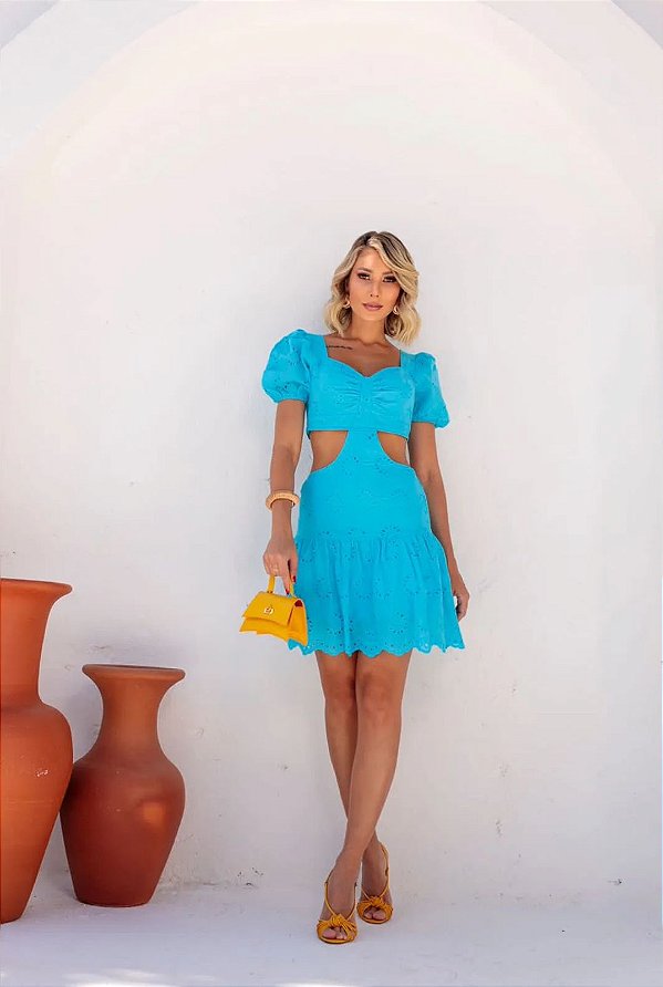 Vestido Curto de Lese no Algodão Lollipop