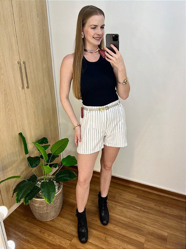 Blusa Regata Nadador Malha Ribana Canelada