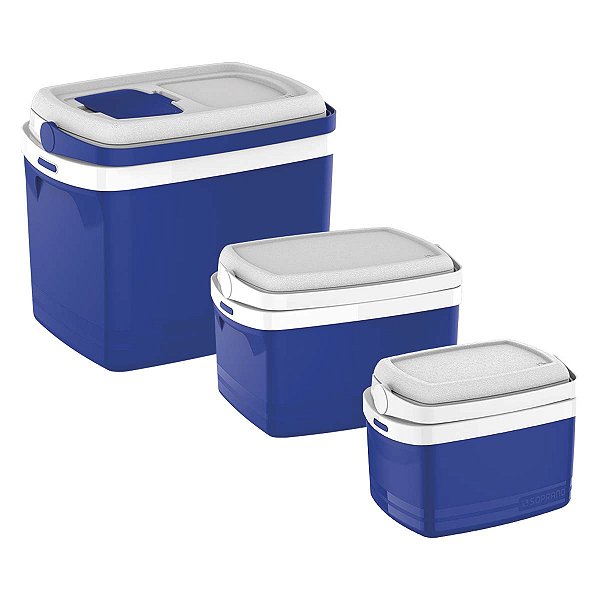 Combo Caixa Termica Cooler Soprano 32+12+5 Litros Tropical Kit
