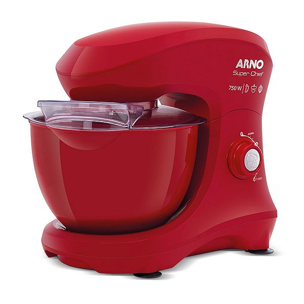 Batedeira Planetária Arno Super Chef KM02 750w 15 Velocidades Vermelha 110V