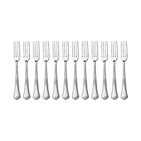 Kit 12 Garfos de Sobremesa Hercules Classique Aço Inox 493-005P